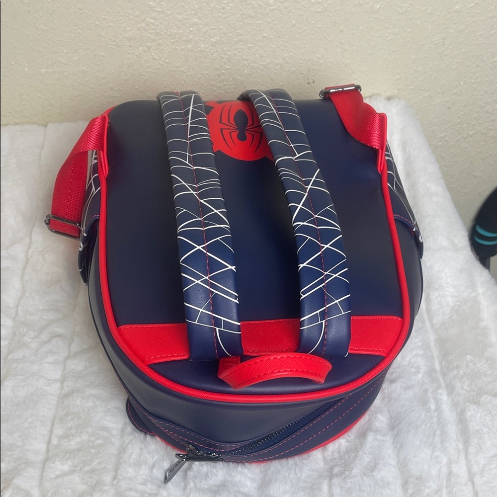 Marvel Spider-Man Loungefly Backpack with Red and Blue Design - Picture 11 of 11
